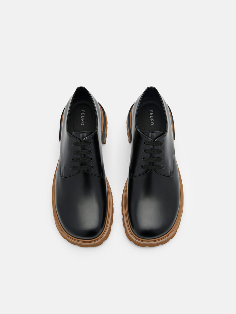 Pedro Cooper Leather Shoes Men Derby Shoes Black | Q9Q-1879
