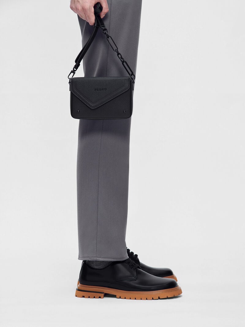 Pedro Cooper Leather Shoes Men Derby Shoes Black | Q9Q-1879