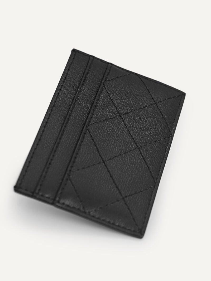 Pedro Cris-Cross Pattern Leather Women Card Holders Black | Q9Q-1009