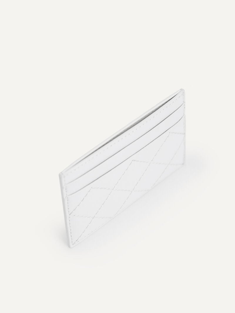 Pedro Cris-Cross Pattern Leather Women Card Holders White | Q9Q-1008