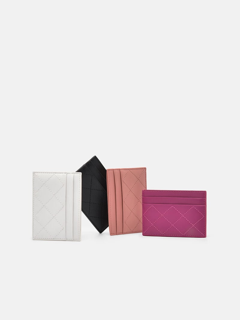 Pedro Cris-Cross Pattern Leather Women Card Holders White | Q9Q-1008