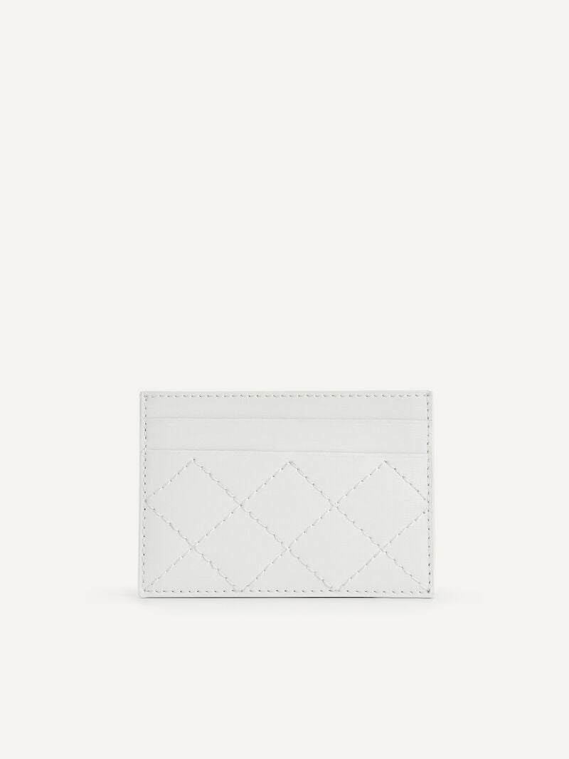 Pedro Cris-Cross Pattern Leather Women Card Holders White | Q9Q-1008
