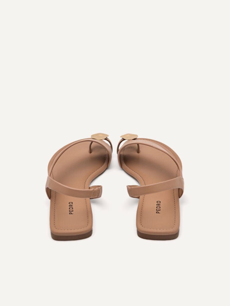 Pedro Demi Toe Loop Sandals Women Flats Nude | Q9Q-1873