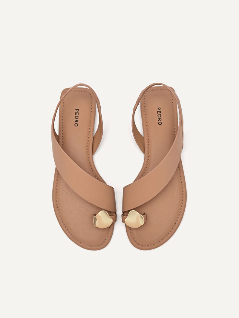 Pedro Demi Toe Loop Sandals Women Flats Nude | Q9Q-1873