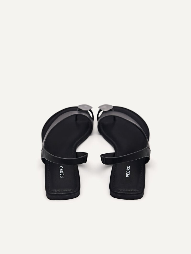 Pedro Demi Toe Loop Sandals Women Flats Black | Q9Q-1871