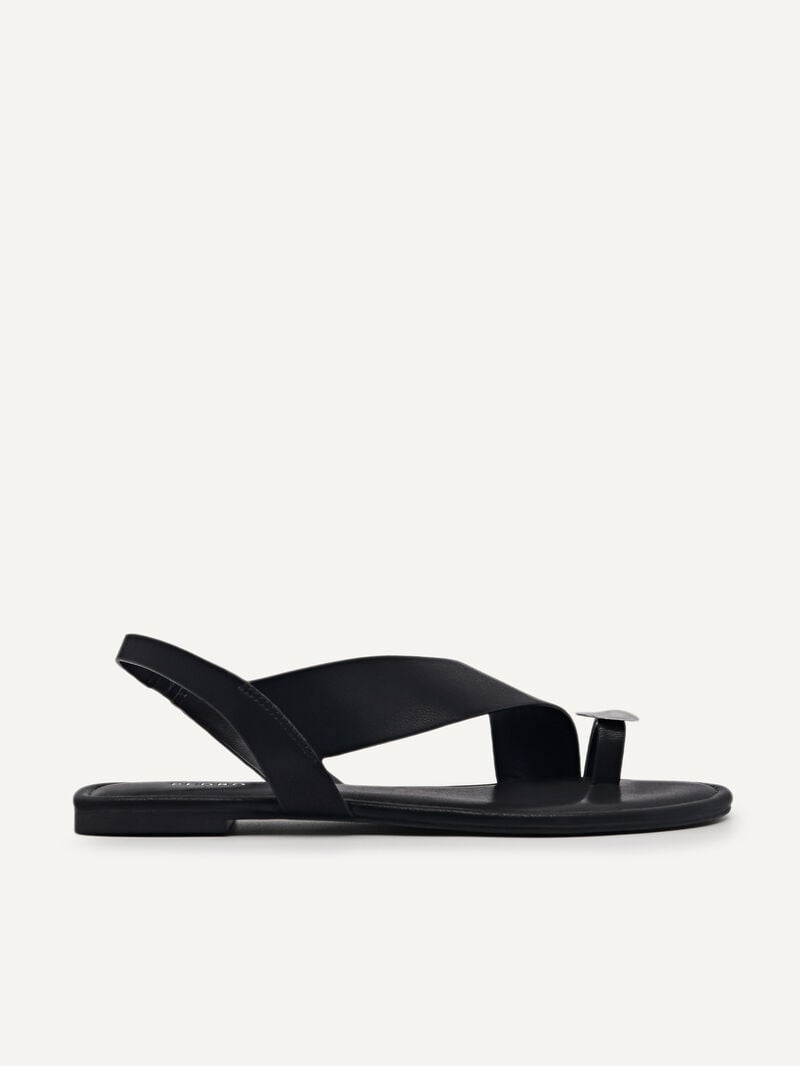 Pedro Demi Toe Loop Sandals Women Flats Black | Q9Q-1871