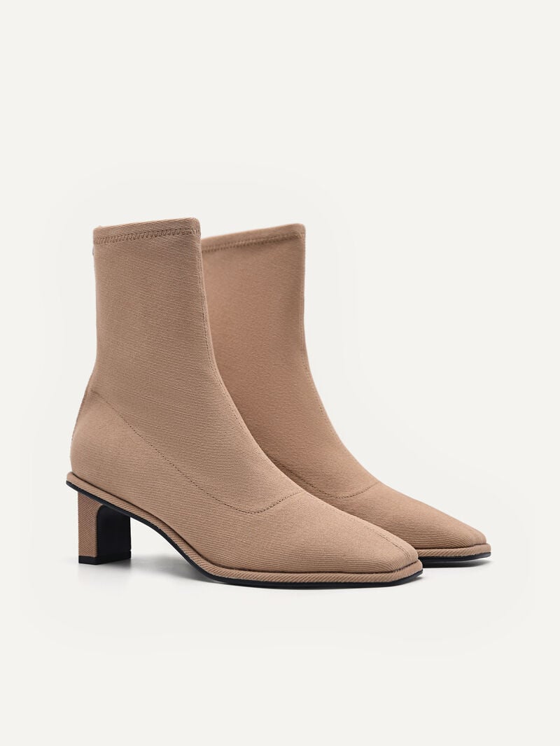 Pedro Denim Vanessa Ankle Boots Women Low Heels Camel | Q9Q-1478