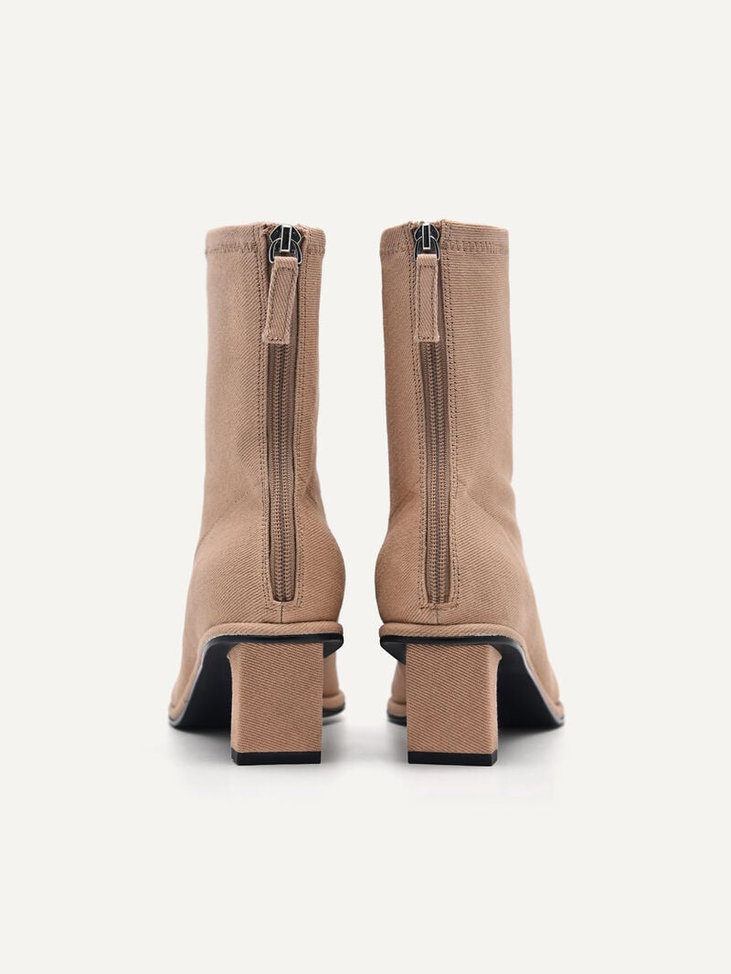 Pedro Denim Vanessa Ankle Boots Women Low Heels Camel | Q9Q-1478
