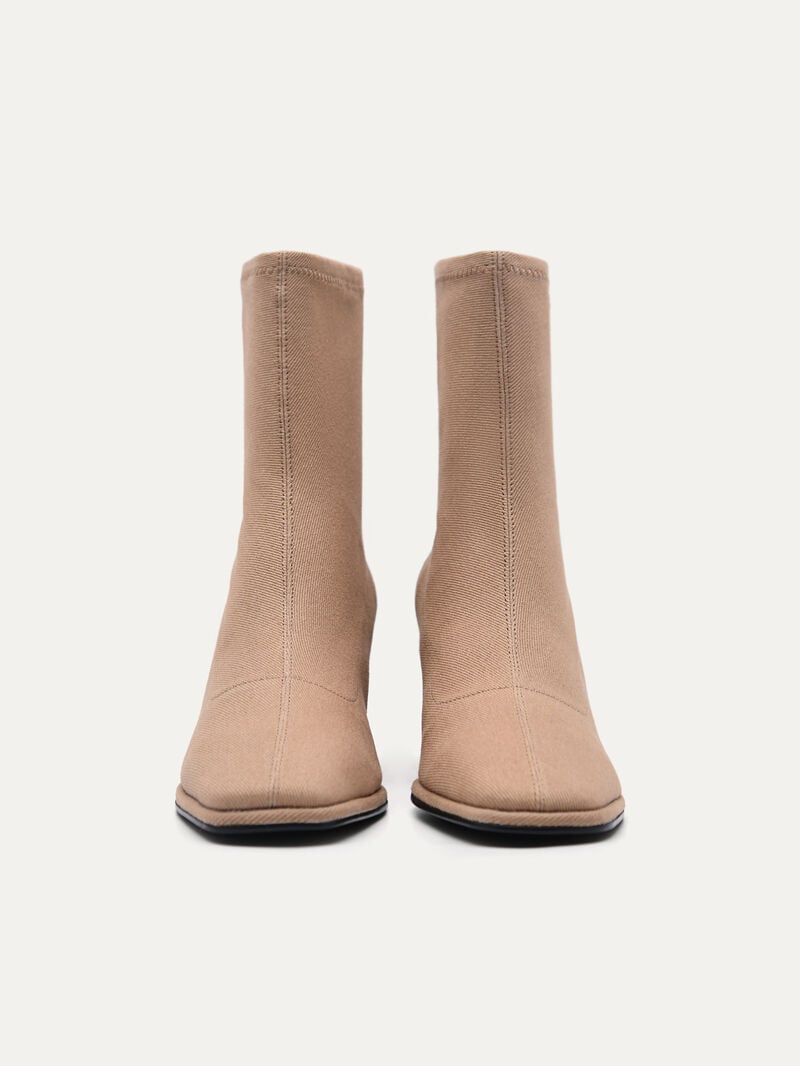 Pedro Denim Vanessa Ankle Boots Women Low Heels Camel | Q9Q-1478