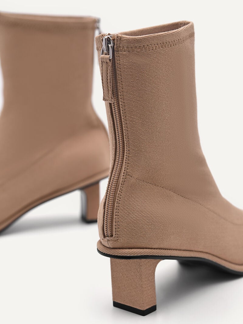 Pedro Denim Vanessa Ankle Boots Women Low Heels Camel | Q9Q-1478