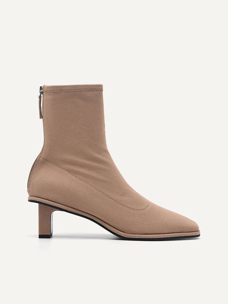 Pedro Denim Vanessa Ankle Boots Women Low Heels Camel | Q9Q-1478