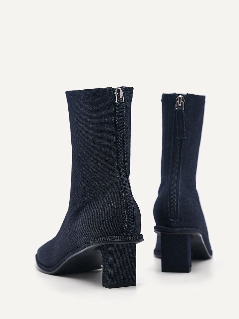 Pedro Denim Vanessa Boots Women Ankle Boots Navy | Q9Q-1369