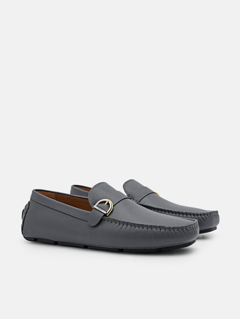 Pedro Dillon Leather Men Moccasins Dark Grey | Q9Q-2683
