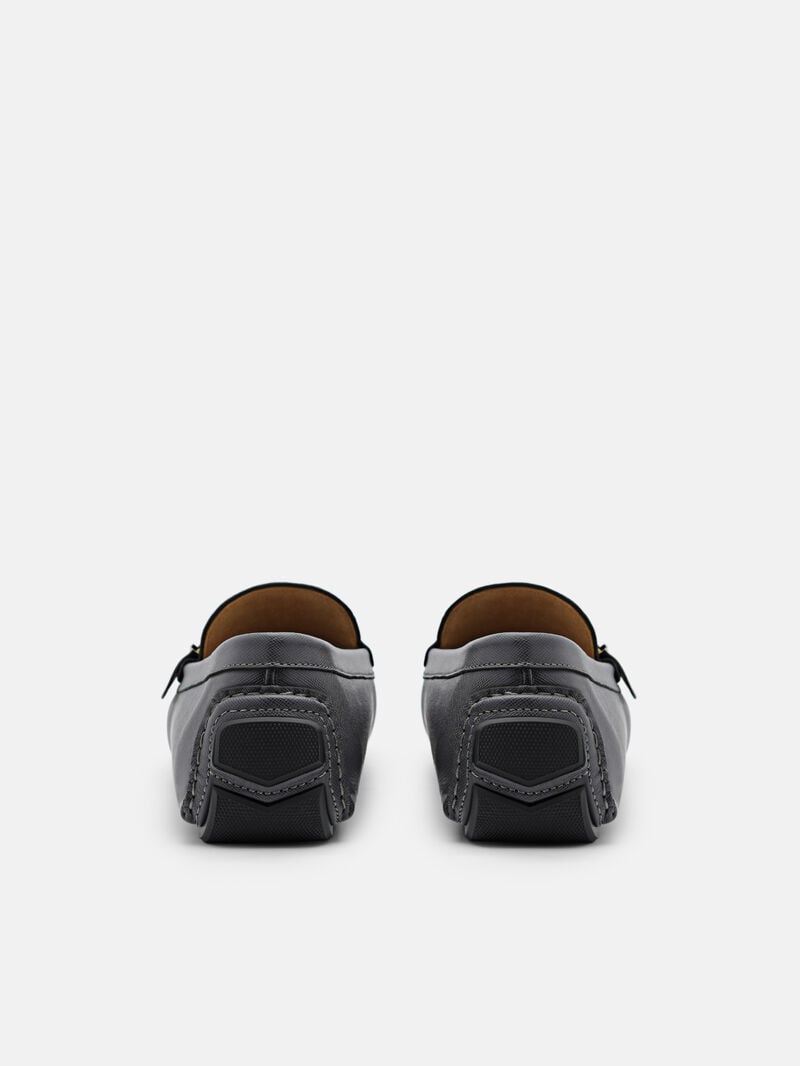 Pedro Dillon Leather Men Moccasins Dark Grey | Q9Q-2683