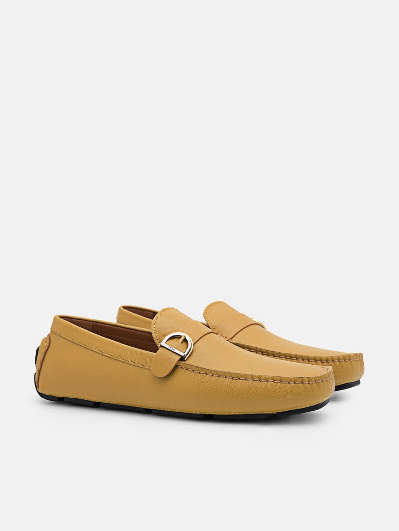 Pedro Dillon Leather Men Moccasins Mustard | Q9Q-2684
