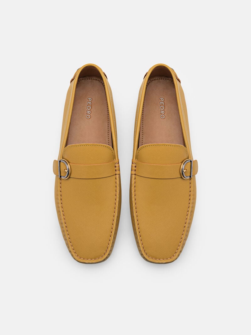Pedro Dillon Leather Men Moccasins Mustard | Q9Q-2684