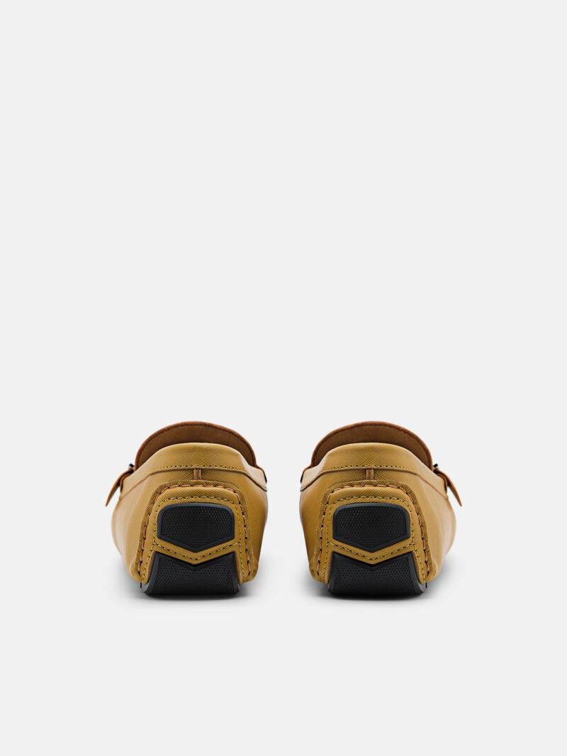 Pedro Dillon Leather Men Moccasins Mustard | Q9Q-2684