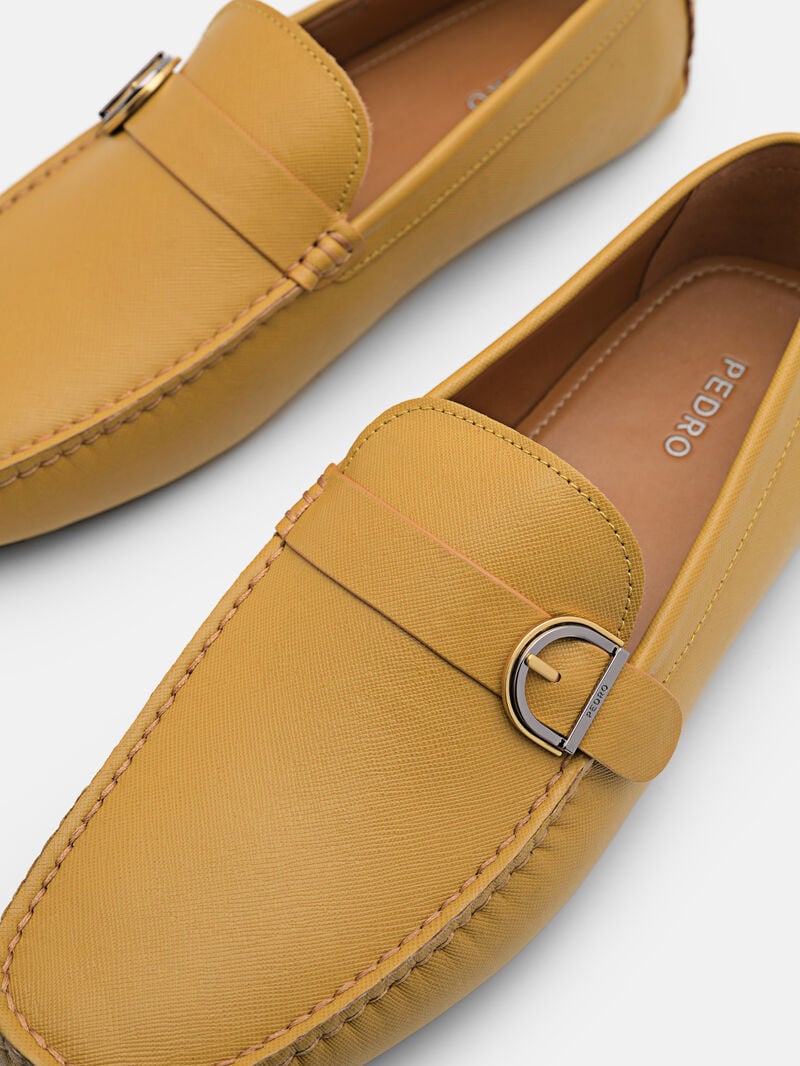 Pedro Dillon Leather Men Moccasins Mustard | Q9Q-2684