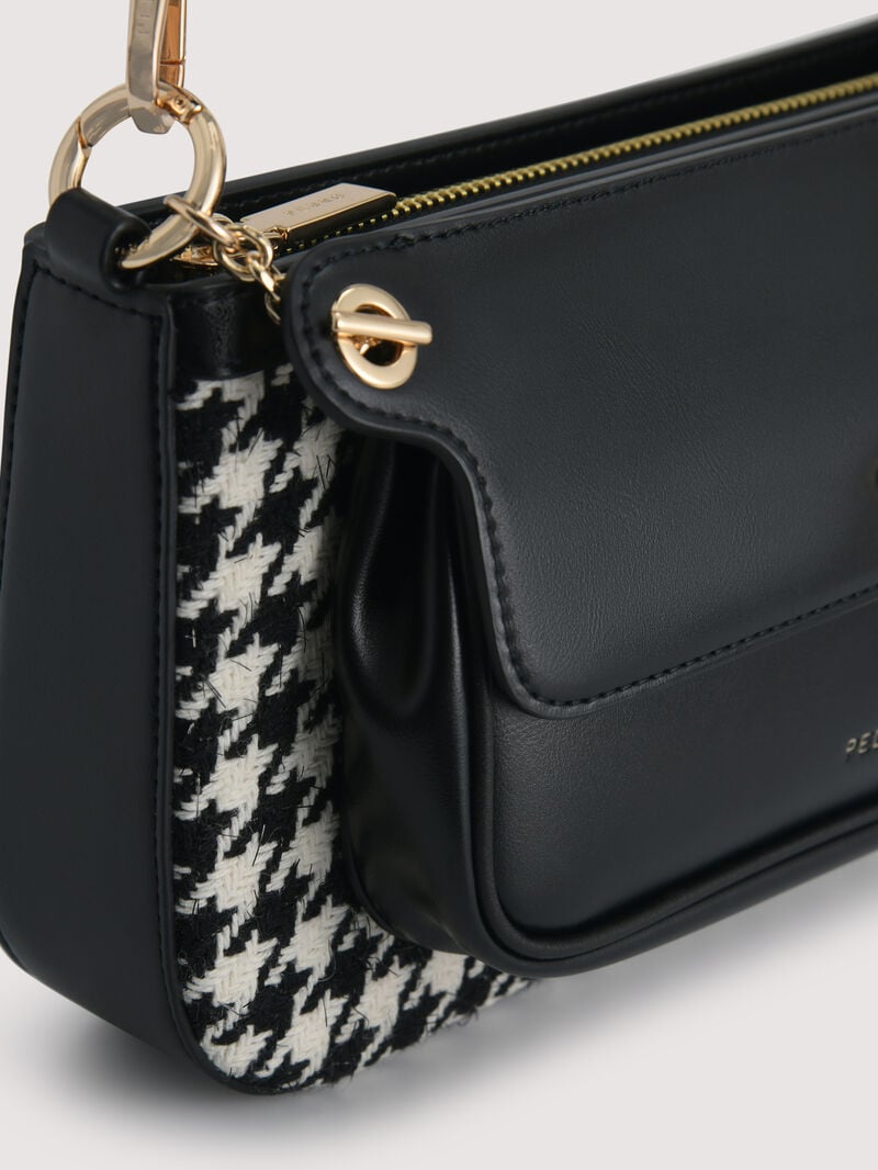 Pedro Dilone Houndstooth Double Flap Bags Women Shoulder Bags Black | Q9Q-1259