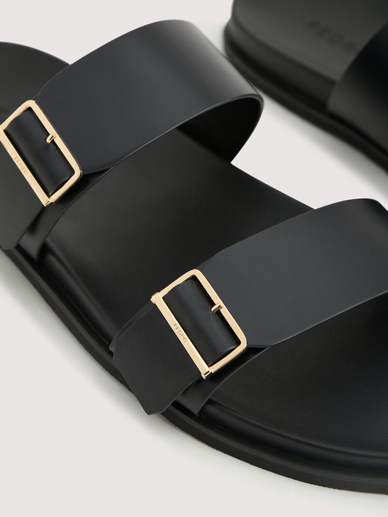 Pedro Double Band Sliders Men Sandals Black | Q9Q-1868