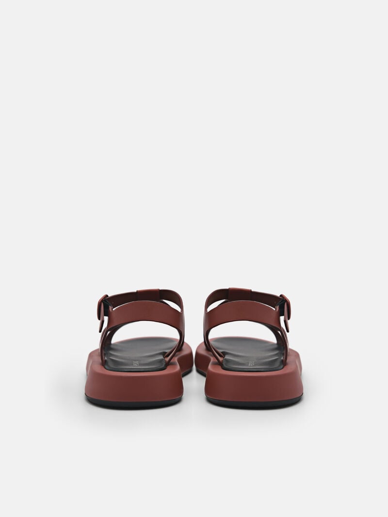 Pedro Eden Ankle Strap Sandals Women Flats Brick | Q9Q-2675