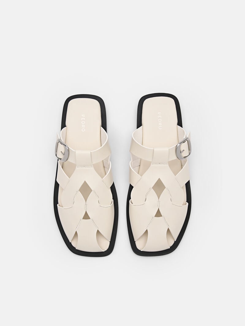 Pedro Eden Caged Sandals Women Flats Beige | Q9Q-2668