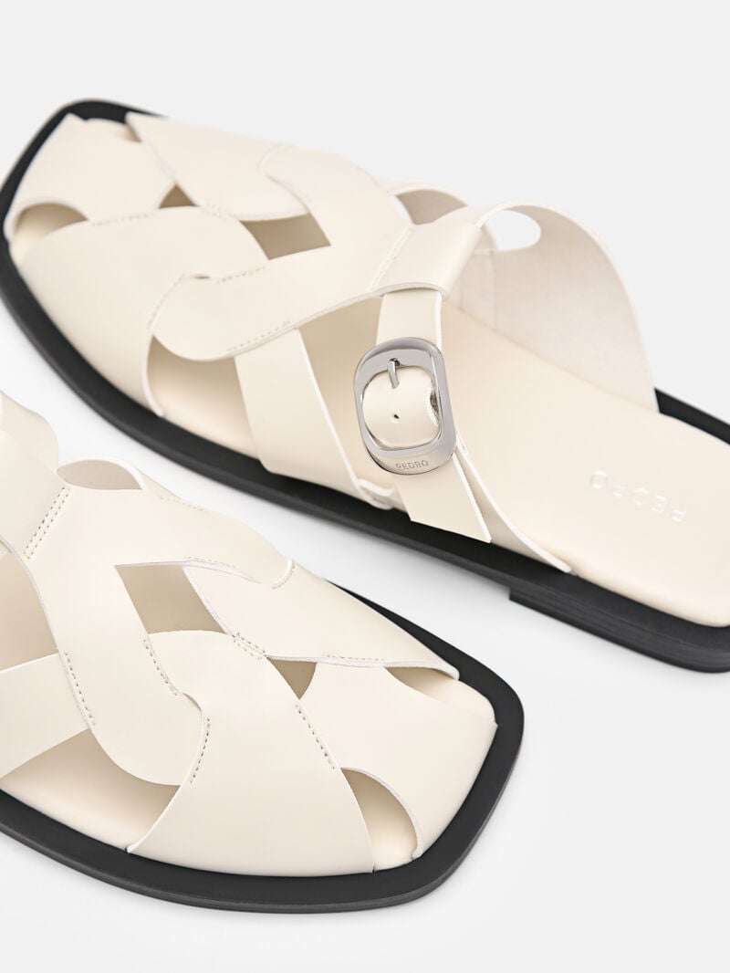 Pedro Eden Caged Sandals Women Flats Beige | Q9Q-2668