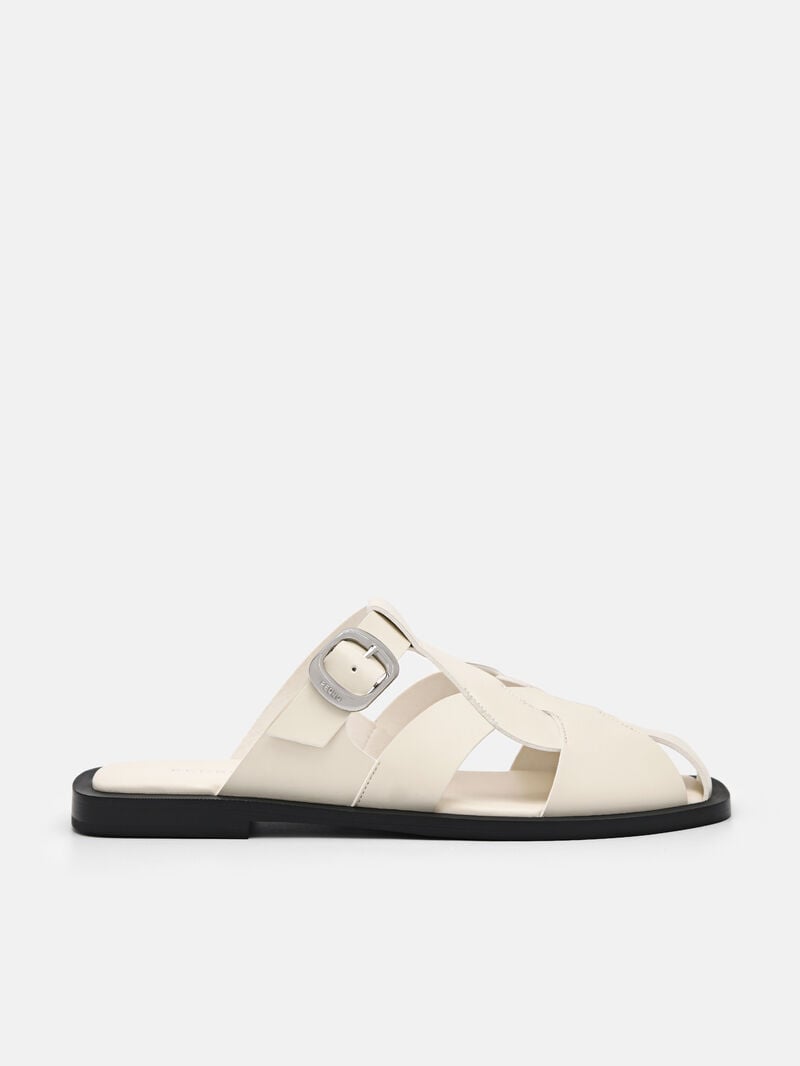 Pedro Eden Caged Sandals Women Flats Beige | Q9Q-2668
