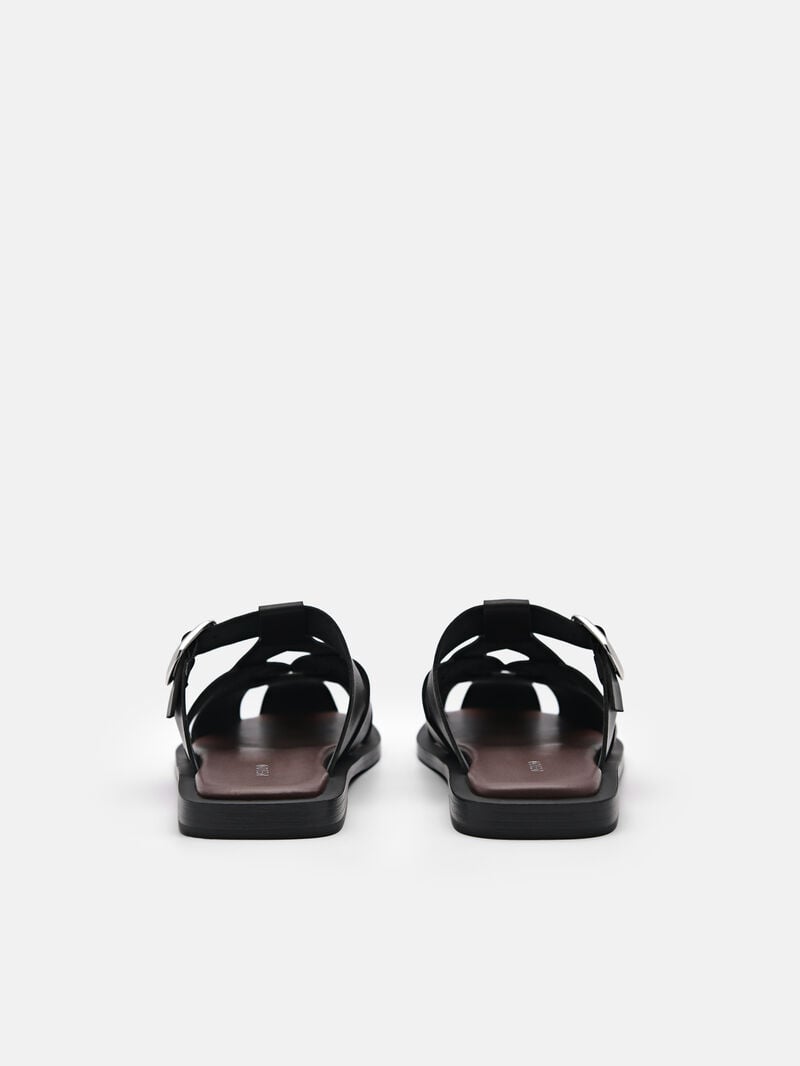 Pedro Eden Caged Sandals Women Flats Black | Q9Q-2669