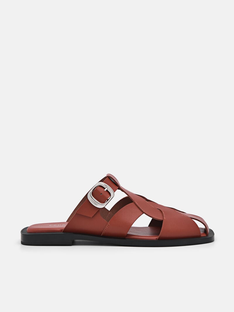Pedro Eden Caged Sandals Women Flats Brick | Q9Q-2670