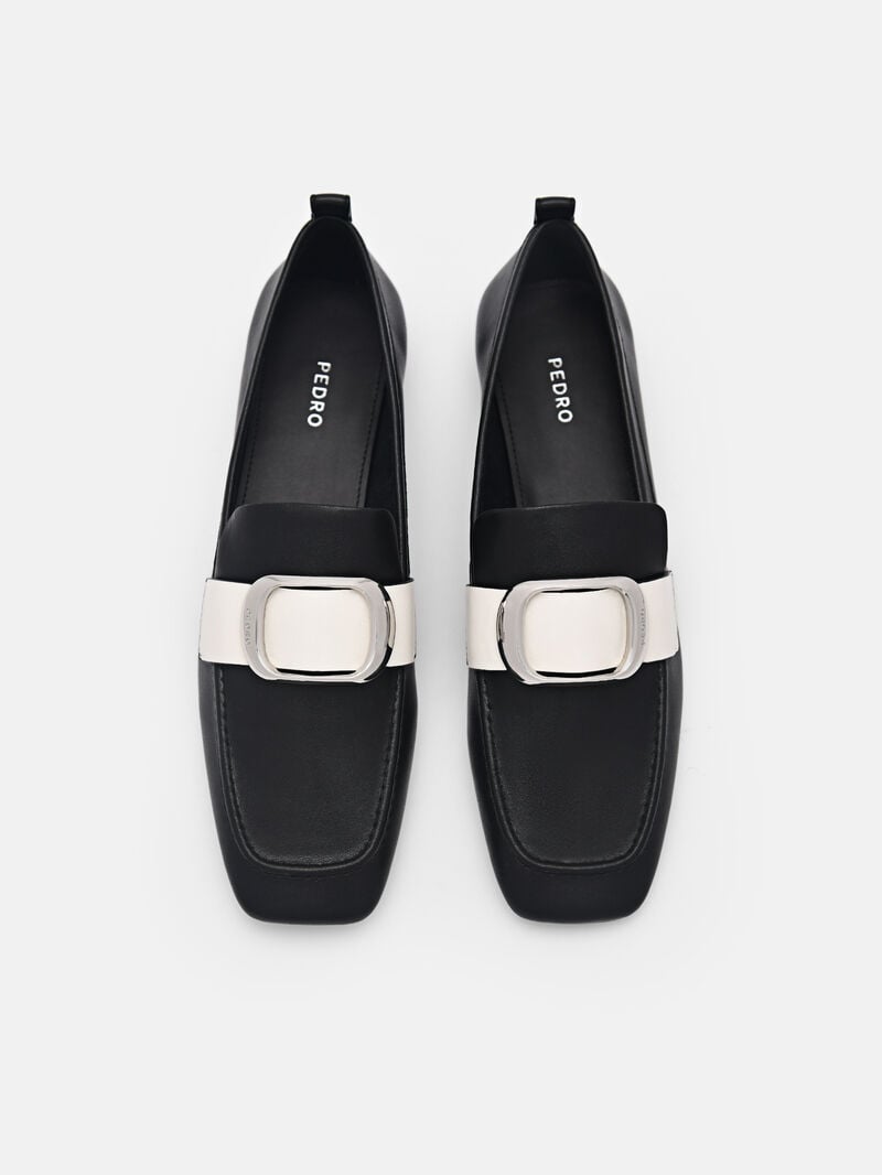 Pedro Eden Leather Loafers Women Flats Black | Q9Q-2665