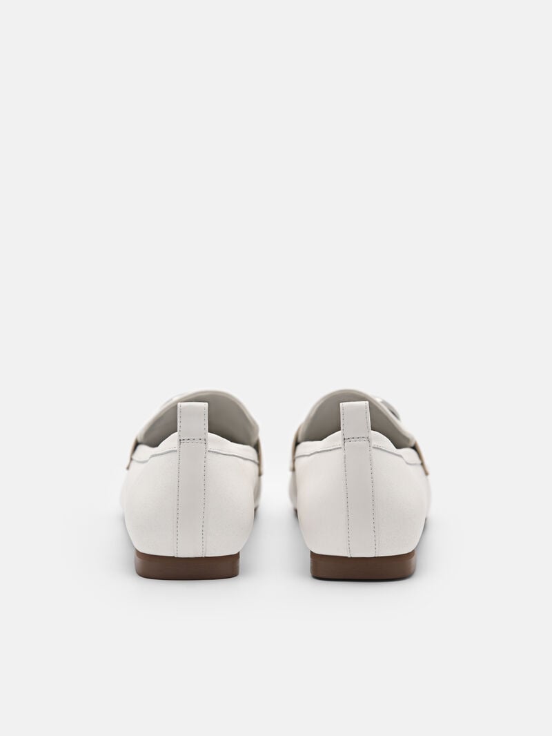 Pedro Eden Leather Loafers Women Flats White | Q9Q-2667