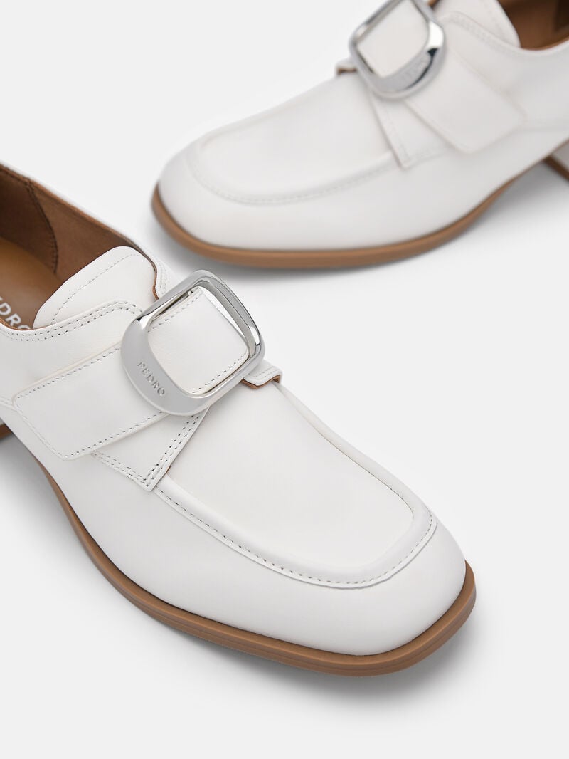 Pedro Eden Leather Loafers Women Low Heels White | Q9Q-2664
