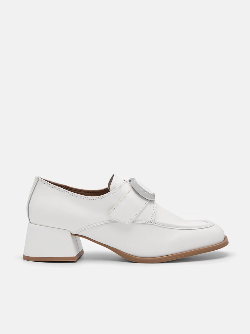 Pedro Eden Leather Loafers Women Low Heels White | Q9Q-2664