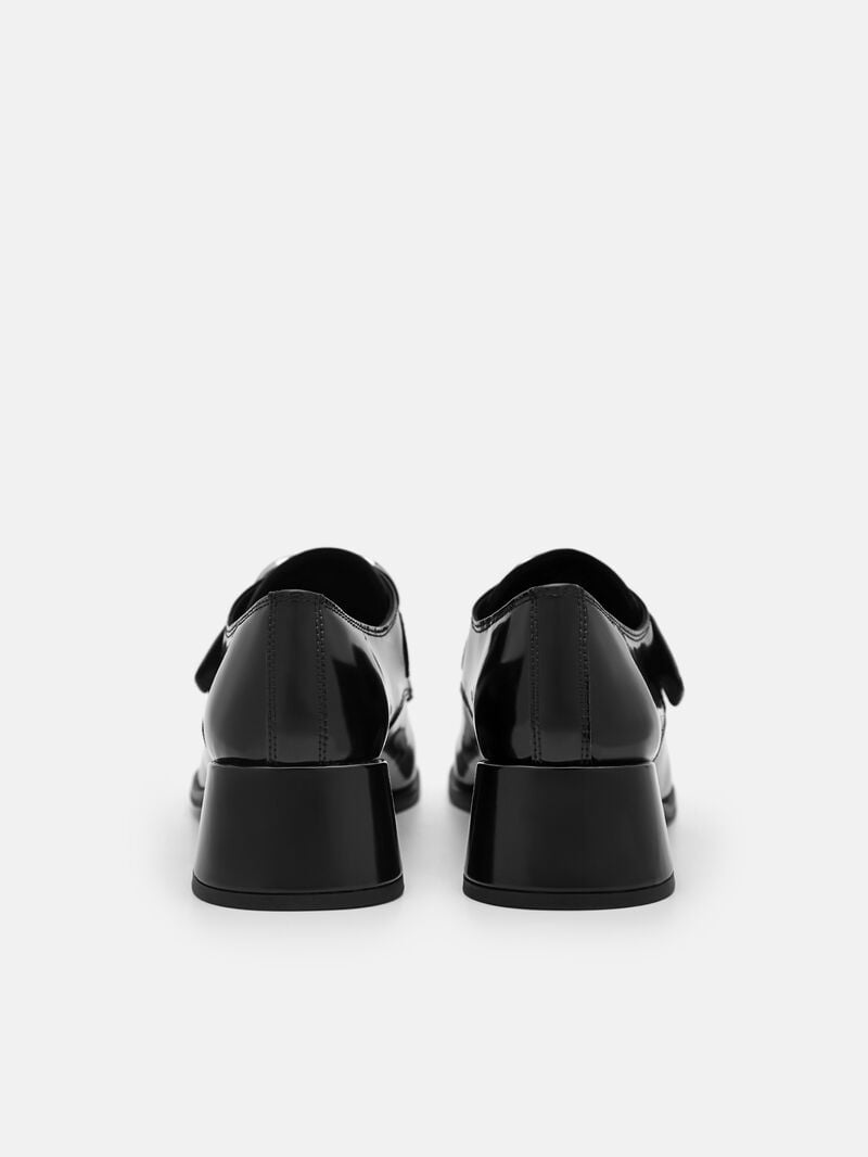 Pedro Eden Leather Loafers Women Low Heels Black | Q9Q-2662