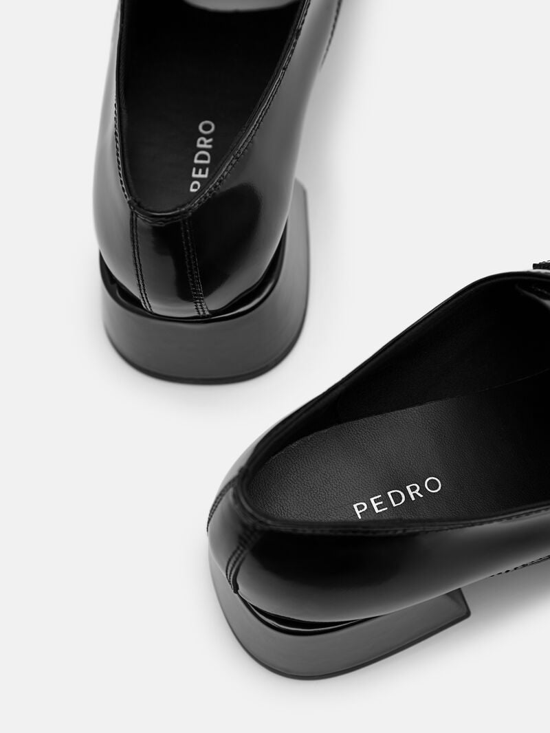 Pedro Eden Leather Loafers Women Low Heels Black | Q9Q-2662