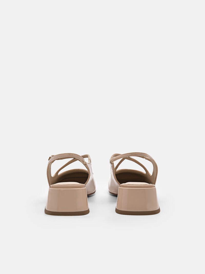 Pedro Effie Leather Mary Jane Women Pumps Nude | Q9Q-2656
