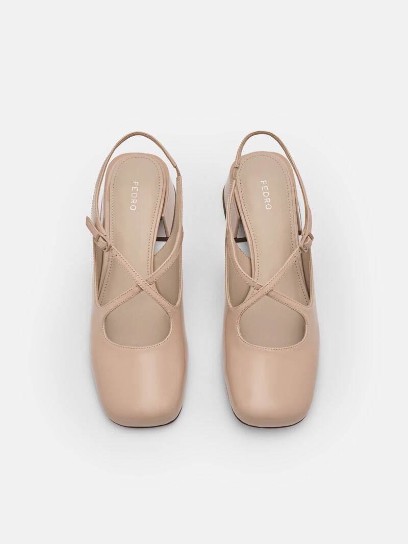 Pedro Effie Leather Mary Jane Women Pumps Nude | Q9Q-2656
