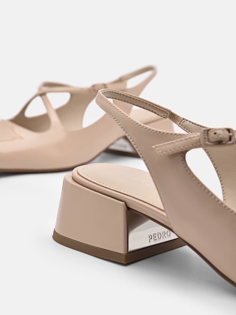 Pedro Effie Leather Mary Jane Women Pumps Nude | Q9Q-2656