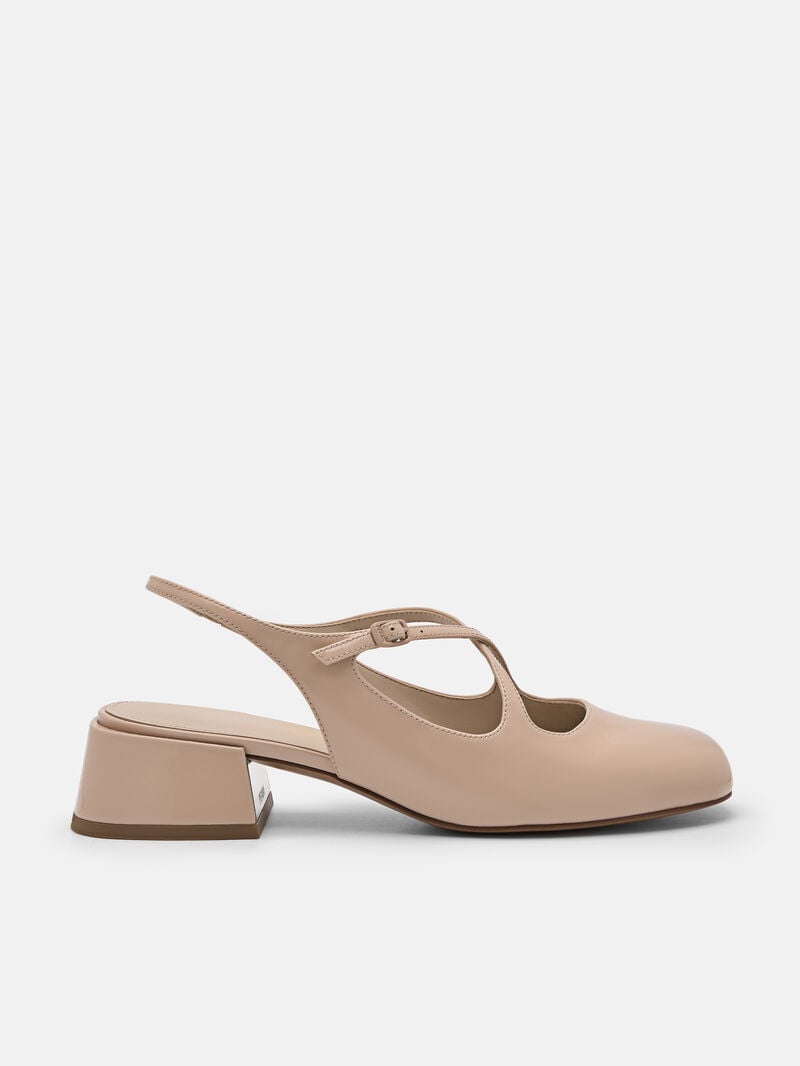 Pedro Effie Leather Mary Jane Women Pumps Nude | Q9Q-2656