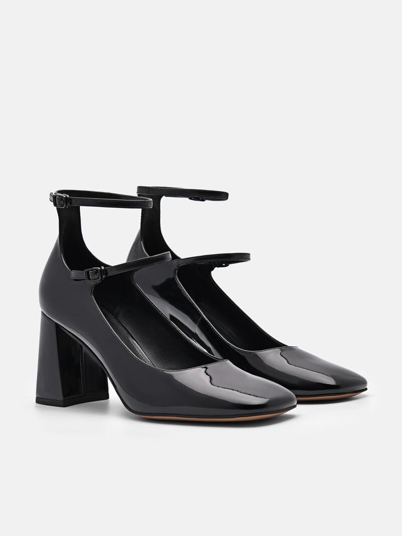 Pedro Effie Leather Women Pumps Black | Q9Q-2657