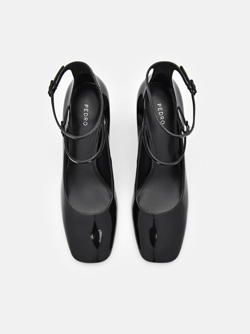 Pedro Effie Leather Women Pumps Black | Q9Q-2657