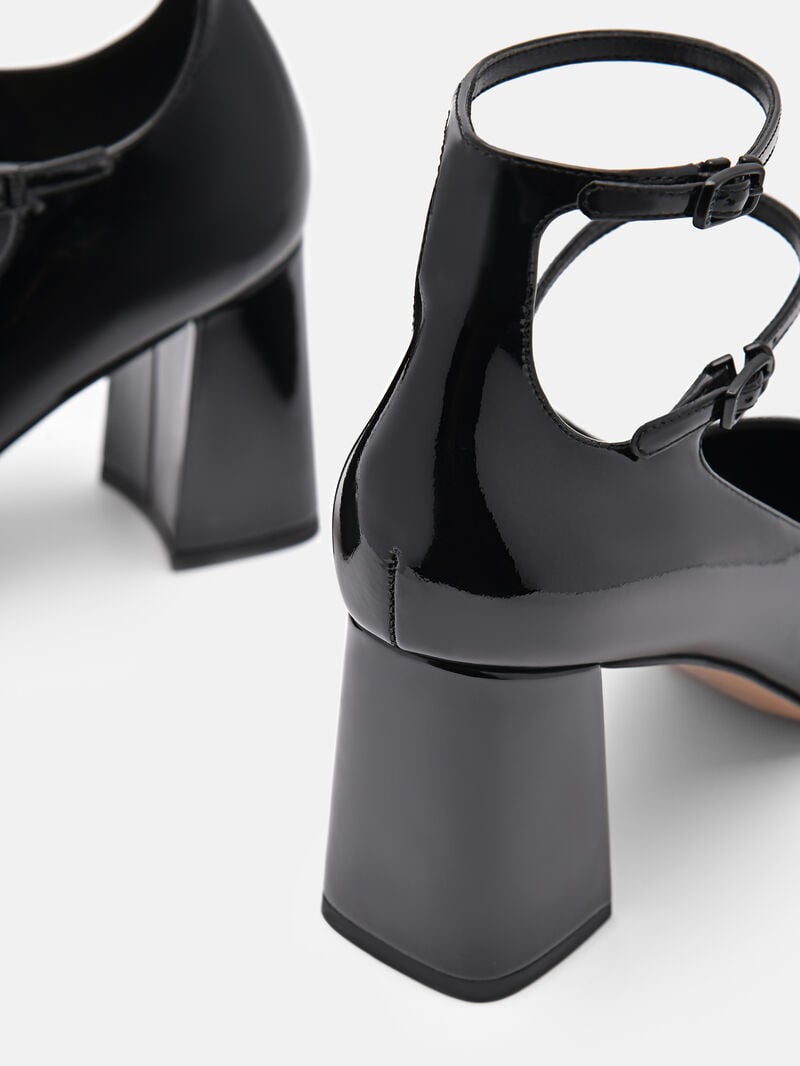 Pedro Effie Leather Women Pumps Black | Q9Q-2657