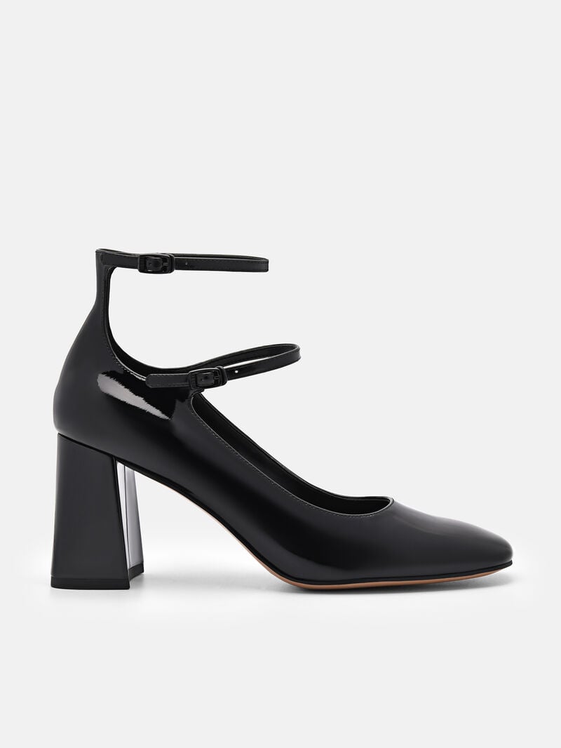 Pedro Effie Leather Women Pumps Black | Q9Q-2657