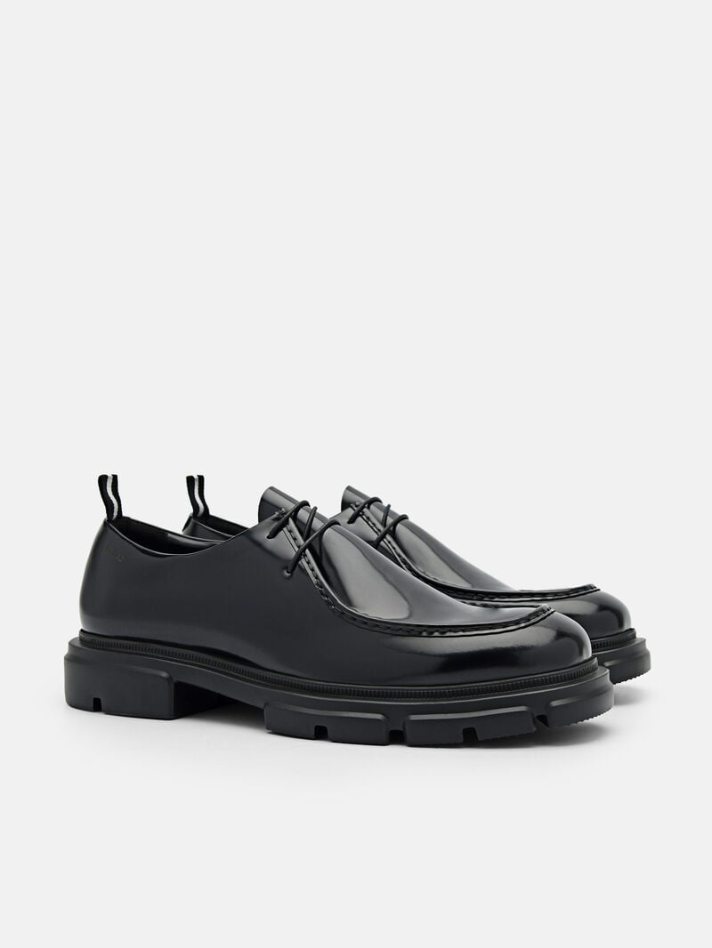 Pedro Ellis Leather Lace-up Shoes Men Derby Shoes Black | Q9Q-2642