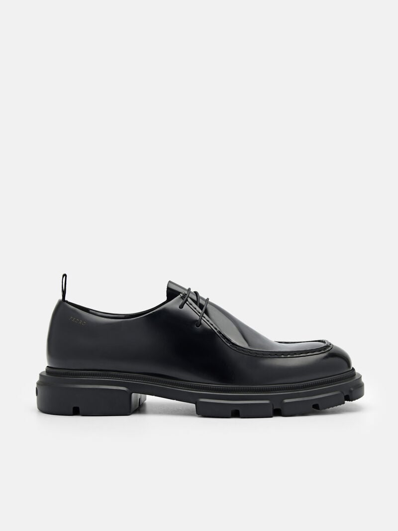 Pedro Ellis Leather Lace-up Shoes Men Derby Shoes Black | Q9Q-2642