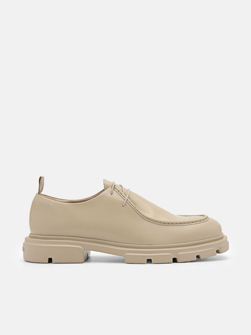 Pedro Ellis Leather Lace-up Shoes Men Derby Shoes Taupe | Q9Q-2641