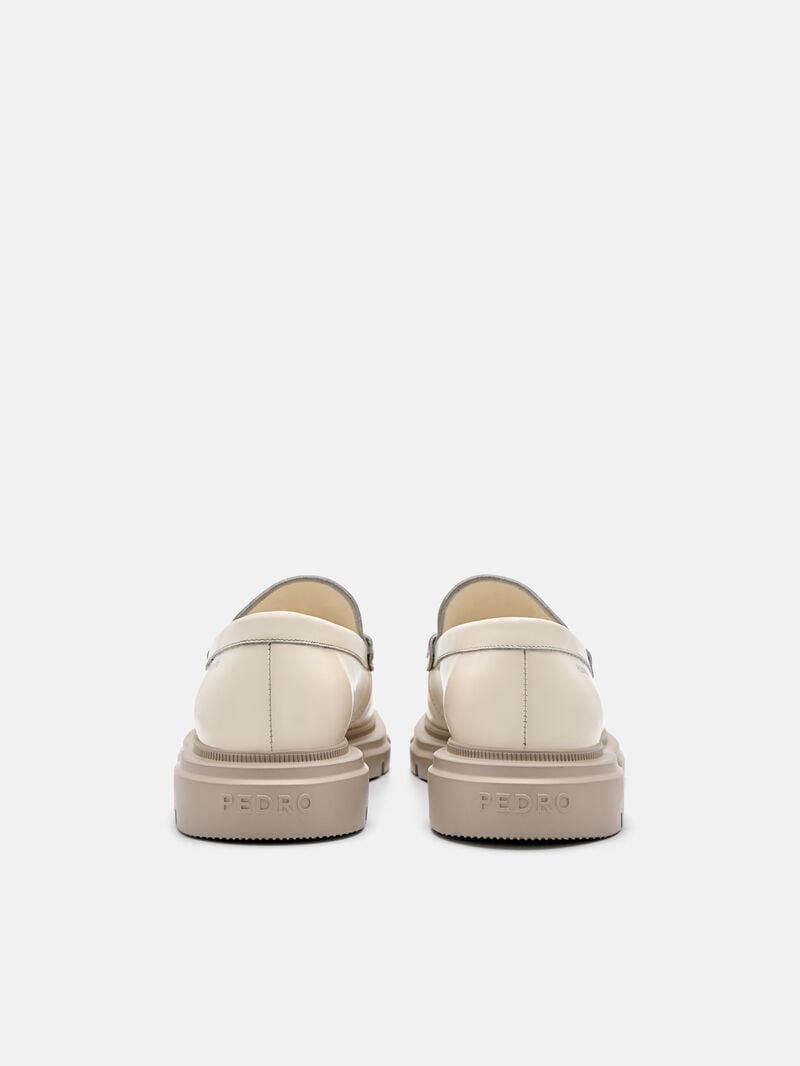Pedro Ellis Leather Loafers Women Flats Chalk | Q9Q-2640