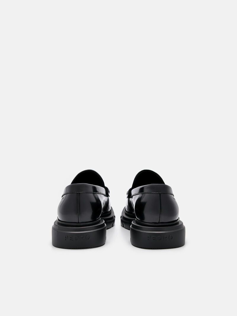 Pedro Ellis Leather Loafers Women Flats Black | Q9Q-2639