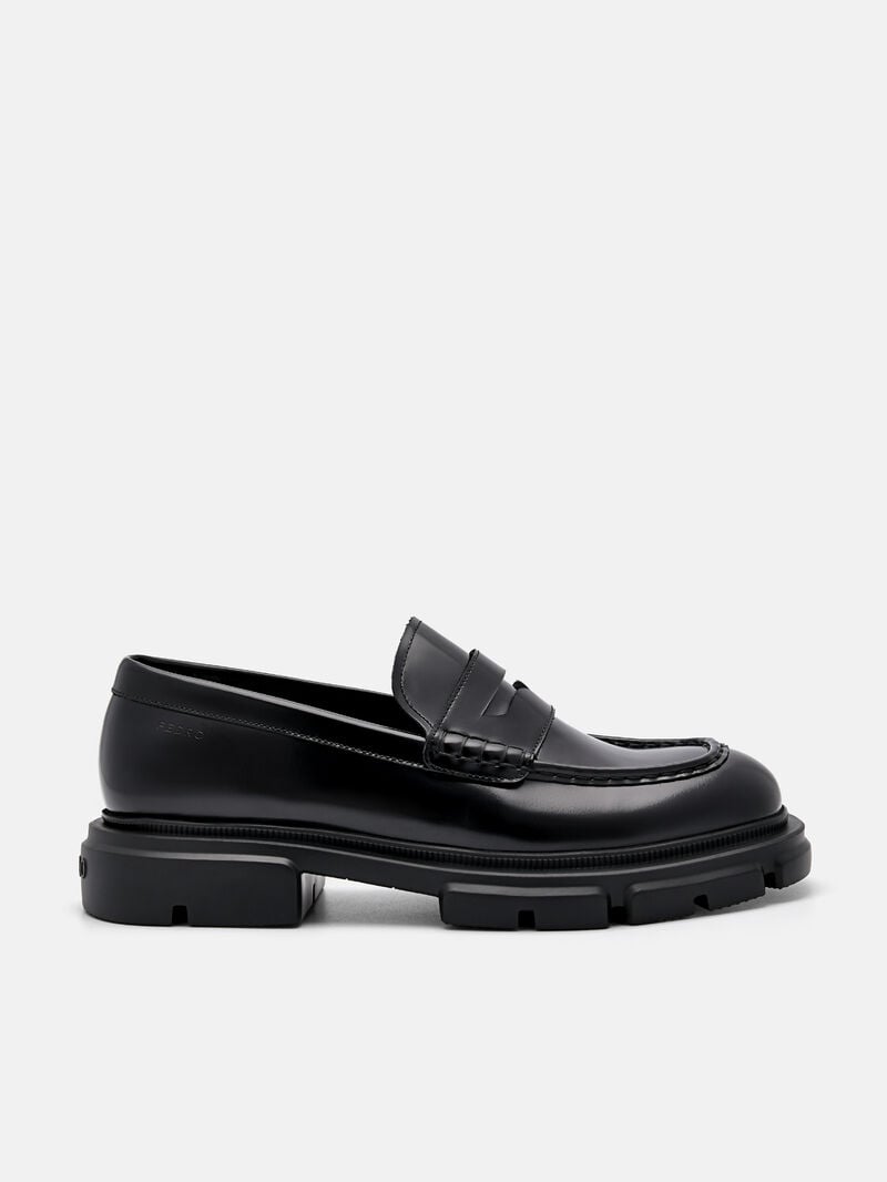 Pedro Ellis Leather Loafers Women Flats Black | Q9Q-2639